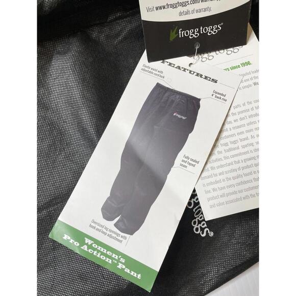 Frogg Toggs Women Pro Action Performance Motorcycle Pants Rain Gear Black XL NEW - Picture 4 of 5